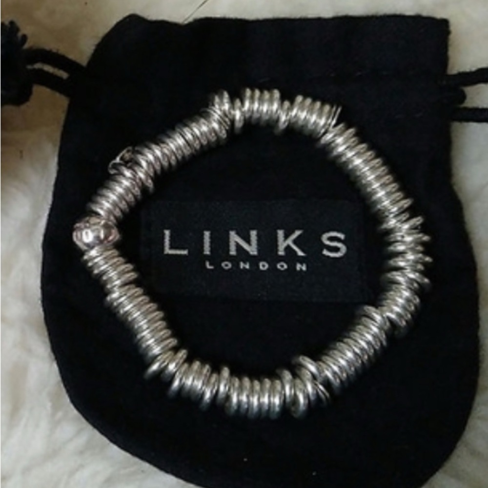 Silver Bracelet with Modern Cylindrical Links